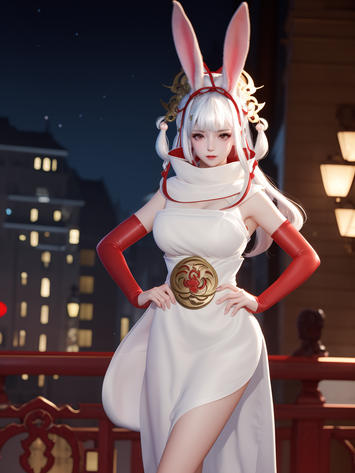 00228-975374450-WZRYgongsunliQXLZ, 1girl, solo, white hair, rabbit ears, long hair, looking at viewer, hair ornament,red eyes, makeup,elbow glov.png